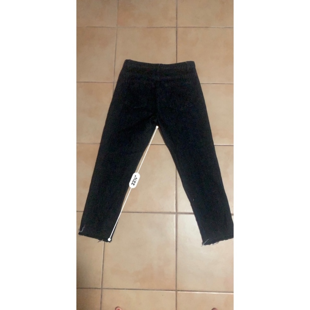 Black Raw Hem High Waisted Jeans Size 8